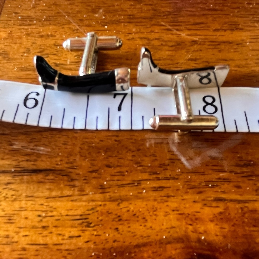 Gucci Black Enameled Riding Boot Cufflinks - Picture 3 of 4